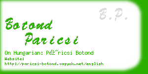 botond paricsi business card